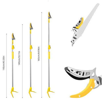 Telescopic Pole Pruner & Fruit Picker with Locking Adjustable Head -