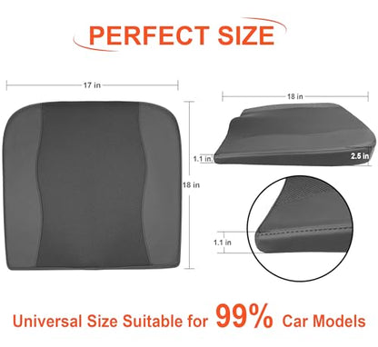 Lofty Aim Car Seat Cushion, Memory Foam Car Seat Cushions for Long Driving - color: Obsidian Speck Black