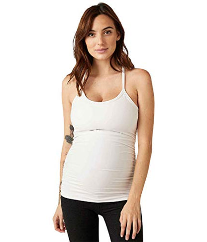 Beyond Yoga Women's Spacedye Keep Your Cool Maternity Slim Racerback Tank - color: White Light, size: X-Small