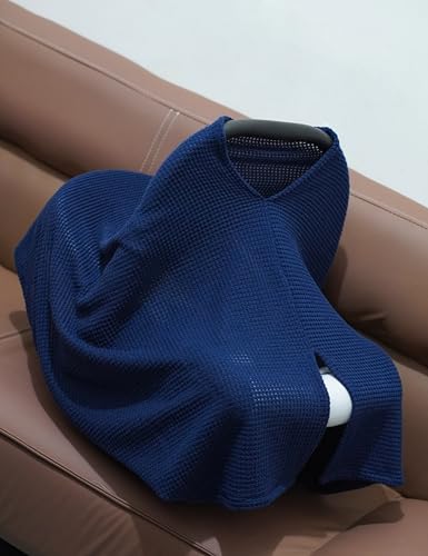 Navy Blue Nursing Cover for Breastfeeding, Privacy Poncho - color: Navy Blue