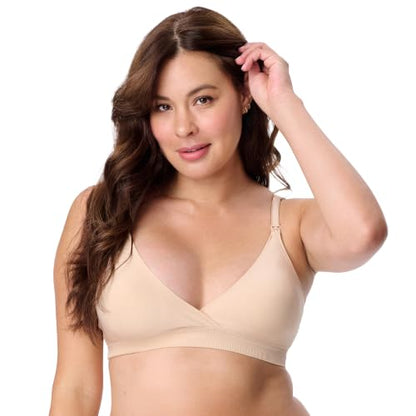 Motherhood Maternity Womens Seamless Wrap Triangle Nursing Bra - color: Essential Nude, size: Medium