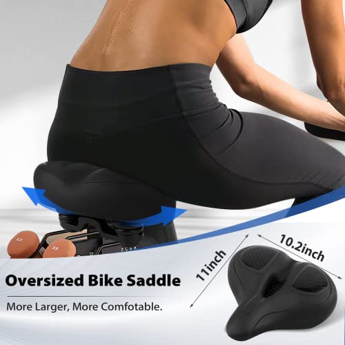 Oversized Seat Compatible with Peloton Bike, Extra Wide Seat - color: C-Black