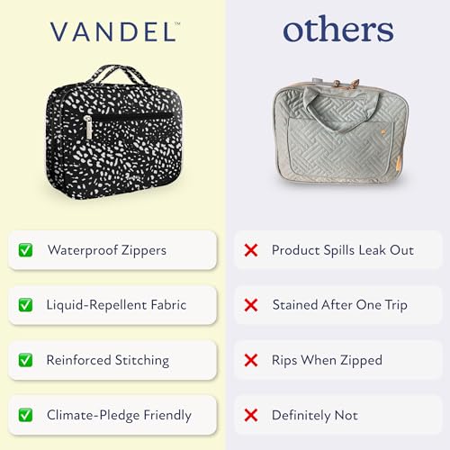 VANDEL Waterproof Hanging Toiletry Bag [TSA-Approved] Cosmet Travel Bag - color: White Leopard