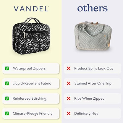 VANDEL Waterproof Hanging Toiletry Bag [TSA-Approved] Cosmet Travel Bag - color: White Leopard
