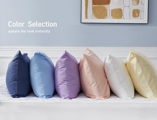 Sunflower Queen Pillowcases Set of 2, 100% Cotton Pillow Cases, Blue Bloom - color: Blue Bloom, size: Queen (20"x30")