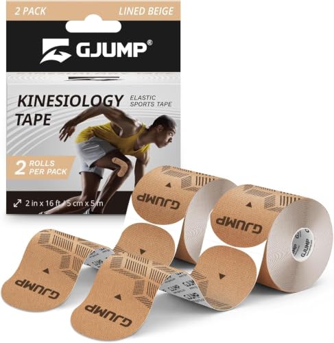 Kinesiology Tape, 40 Count Precut Strips 2 Rolls Original Cotton Tape - color: Beige, size: 2 Rolls