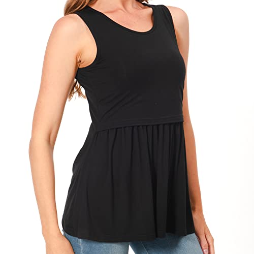 Bearsland Maternity Nursing Tank Tops - color: Black&green&vivid Blue, size: Medium