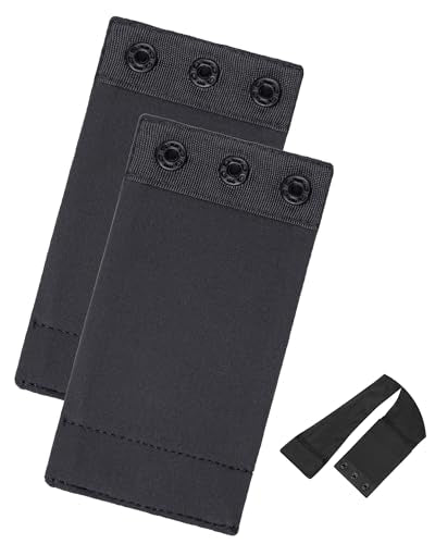 Women Bodysuit Extender Adjustable Snap Crotch Add Length To Crotch Extender(Not suitable for metal clasp) - color: Black-（2pc,3 Plastic，4" Length）