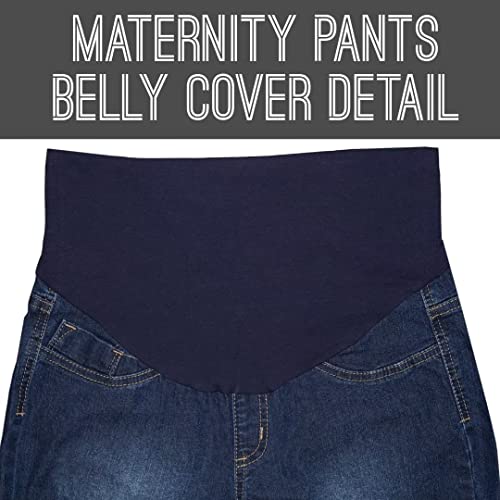 Hybrid & Company Women's Comfy Maternity Shorts - color: Bermuda-bm5464s-darkwash, size: 1X