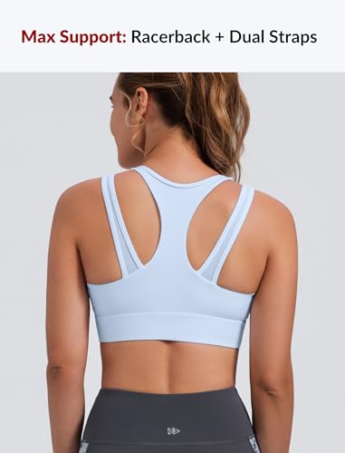 Yvette Front Closure Double Straps Sports Bra Running - color: Blue, size: (Medium) A/C