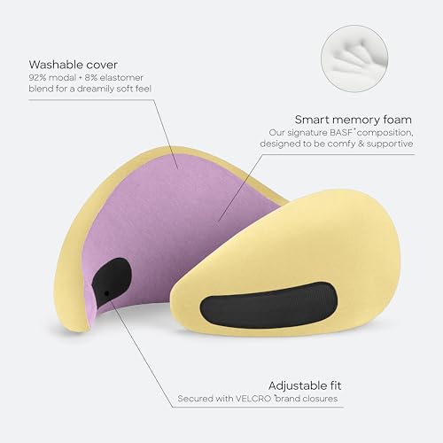 Ostrichpillow GO Travel Pillow, 360° Memory Foam Support, Soft & Washable - color: Daydream