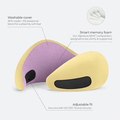 Ostrichpillow GO Travel Pillow, 360° Memory Foam Support, Soft & Washable - color: Daydream