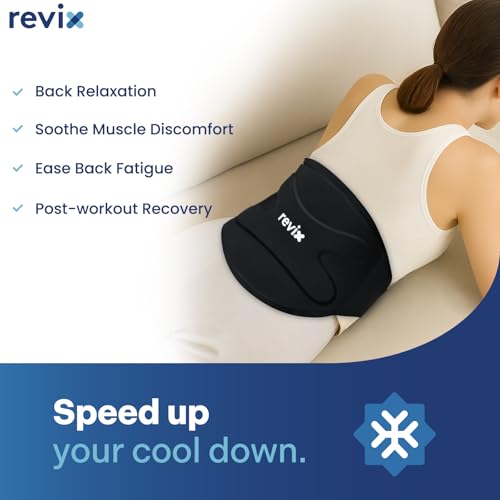 REVIX Lower Back Ice Pack Wrap, Reusable 3D Dual-Layer Gel Pack