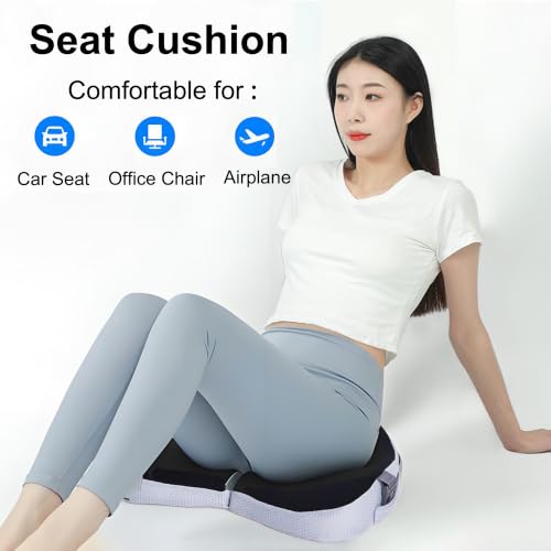 Travel Seat Cushion For Airplane, Small Foldable Hemorrhoid Pillow - color: Dark Gray