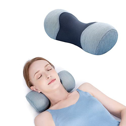 Bespilow Small Neck Roll Pillow for Sleeping, Neck Pillows for Pain Relief - color: 1 Pillow + 1 Pillowcase (Grey)