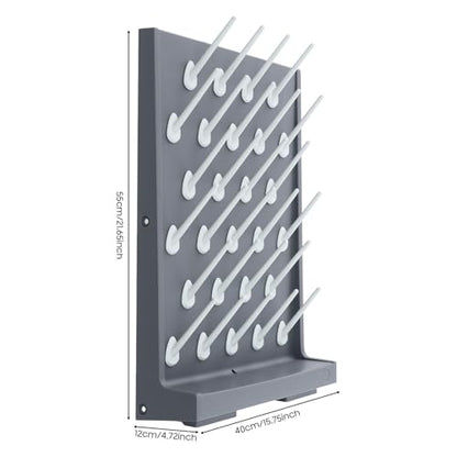 2 Pcs Lab Glassware Drying Rack, 27 Detachable Pegs Wall Mount Glassware Drying Rack, Heavy Duty PP Lab Pegboard for Test Tubes, Beakers, Flasks, Lab Supplies