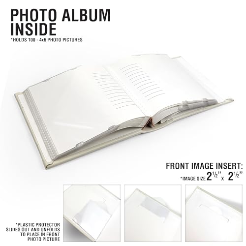 Small Personalized Custom Message Photo Album Brown Leatherette Holds 100 Photos Custom Gift - color: Any Custom Message, size: Brown - Small