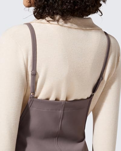 G4Free Maternity Jumpsuits Adjustable Strap Wide Leg Pregnancy Rompers - color: Taupe, size: Small