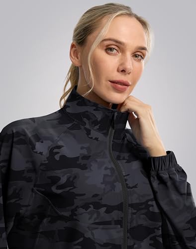 Soothfeel Women's Athletic Lightweight Jacket UPF 50+ Sun Protection Shirts - color: Grey Camo, size: Small