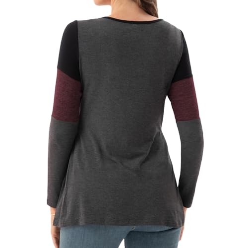 Bearsland Women’s Scoop Neck Nursing Top - color: Barn Red, size: Medium