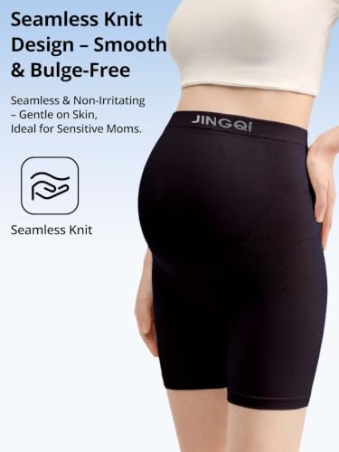 Maternity Underwear High Waisted Seamless Underwear for Women - color: Black, size: Large