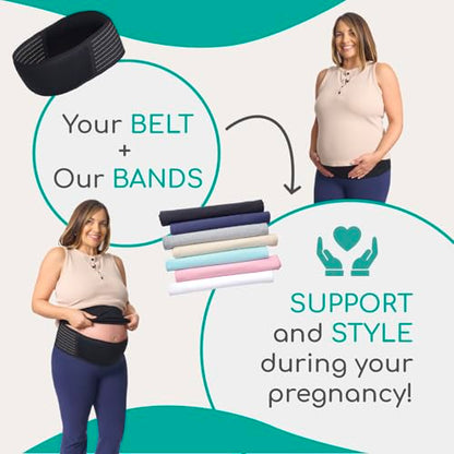 Belly Band Seamless Maternity and Postpartum Shirt Extenders, Cotton, Singles - color: Blue, size: Medium