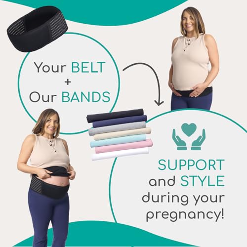 Belly Band Seamless Maternity and Postpartum Shirt Extenders, Cotton, Singles - color: Blue, size: Small