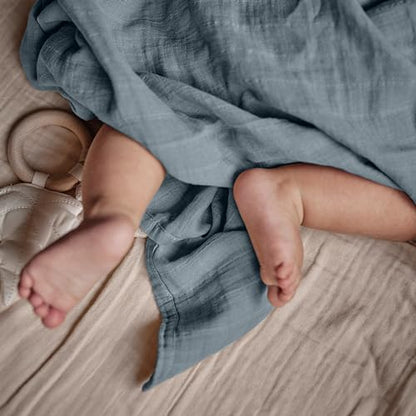 Swaddle Blanket, 100% Organic Cotton Muslin, 47"x47" Newborn - color: Tradewins