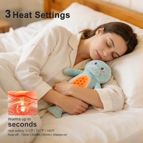 Manatee Heating Pad Plush, USB Electric Ocean Animal Warmer for Women - color: Light Blue Manatee Heating Pad