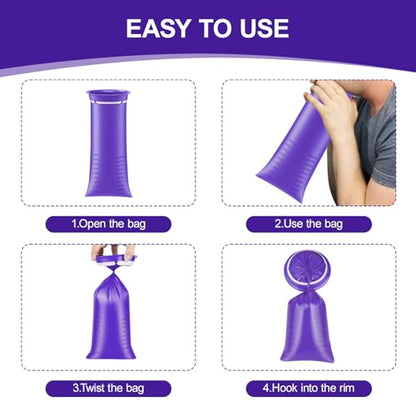 12/24 Pack Emesis Bags 1000ml Leak-Proof Purple & Blue - color: Purple-12pcs