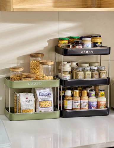 UFORU Countertop Coffee Station Organizer,Cup Rack,Mug & Wine Glass Holder - color: Green