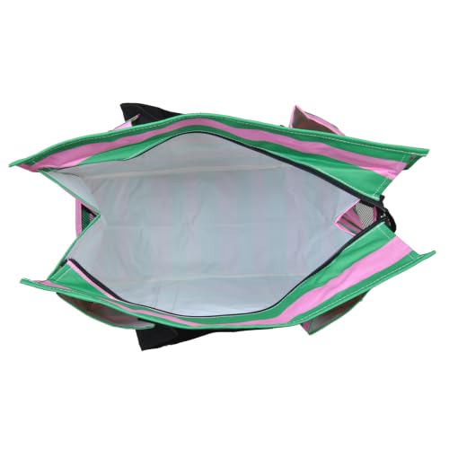NGIL Work Tote Bag with Exterior Pockets - color: Pink Peppermint