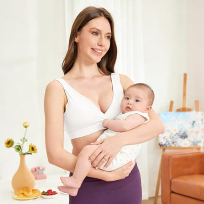 netdraw Padded Bamboo Viscose Nursing Sleep Bra - color: Off-white, size: Medium
