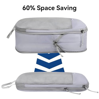 Voova Compression Packing Cubes for Travel, 6 Piece Set, Grey - color: Grey