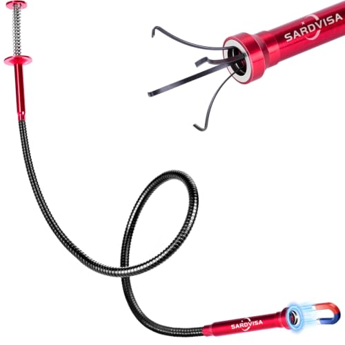 SARDVISA 24-Inch Flexible Magnetic Pickup Tool with 4 Claw Grabber - size: Magnetic Directional Bend Pickup Tool