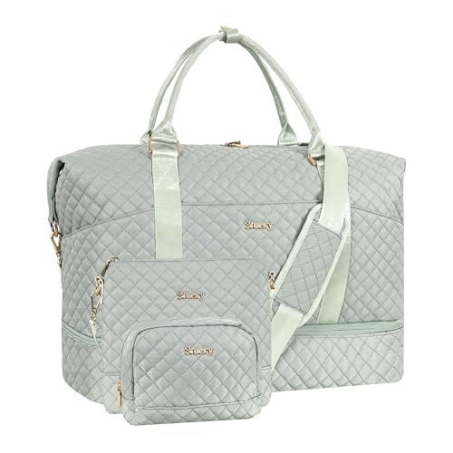 Weekender Bags for Women, Large Travel Duffel Bag, Carry on Overnight Bag - color: J-3PCS Blue