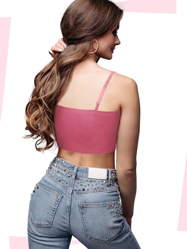 Bencailor 4 Pcs Lace Cami Top - color: Pink, Rose Red, Purple, Black, size: Medium