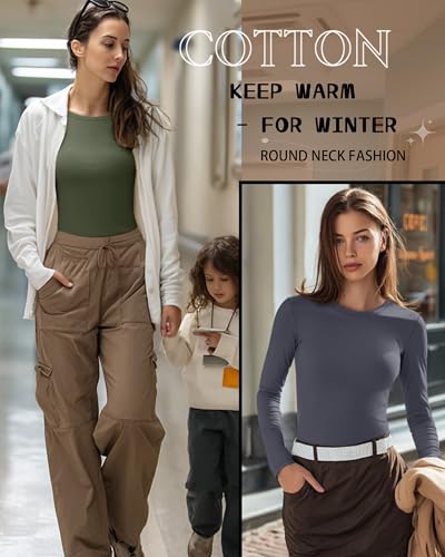 Neer 3 Pack Womens Long Sleeve Underscrub Shirts - color: Black, Dark Gray, Army Green, size: Medium