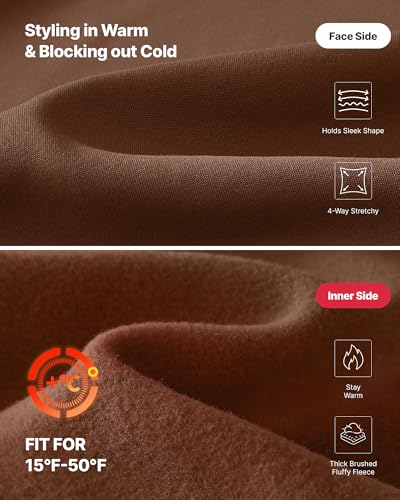 G4Free Fleece Lined Maternity Yoga Pants Winter Pregnancy Work Trousers - color: Dark Coffee, size: Large