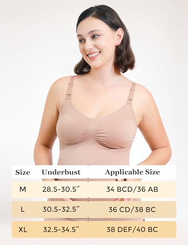 HOFISH Multi‑Pack Maternity Nursing Tank Tops with Clip‑Down Shelf Bra - color: Black/Latte/Chocolate Brown, size: X-Large