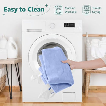 Incontinence Bed Pads Washable with 10 Handles for Bedridden Care, 34"x72" - color: Blue, size: 34"x72"-1 pc