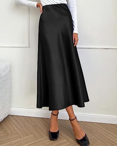 BTFBM Long Skirts for Women 2026 Fall Outfits - color: Black, size: Small