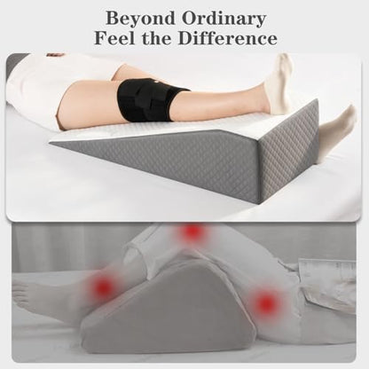 Hapiclody Leg Elevation Pillow for After Surgery – Knee Surgery Recovery Leg Support Pillow with Handle, Designed for Knee Replacement Recovery, Single Leg Elevating Wedge