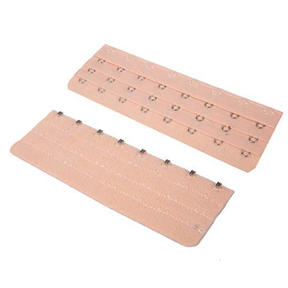Bra Extender Ladies Bra Strap Extension 8 Hook 3 Rows Buckle Adjustable 2pcs - color: Dark Beige, size: 8 Hooks
