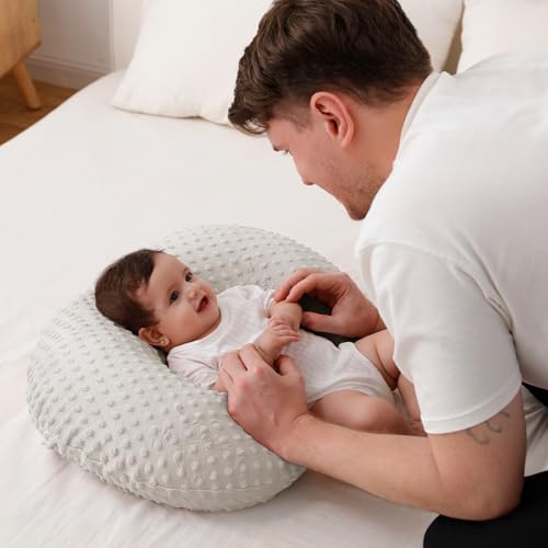 Nursing Pillow and Body Positioner with Premium Slipcover - color: Sand