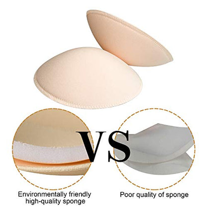 3 pairs Round Soft Bra Inserts Pads Removable Sport Bra Cups inserts Mastectomy Bra Inserts For Bikini Top Swimsuit - color: A/B Beige