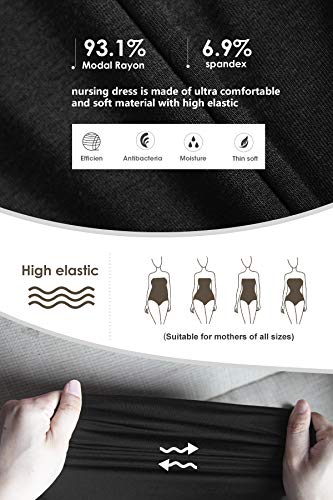 Smallshow Women's Sleeveless Nursing Dresses - color: Black-wine, size: X-Large