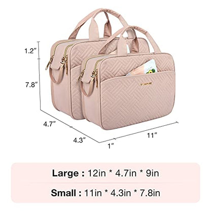 BAGSMART Toiletry Bag for Women, Medium Water-resistant, Pink - color: Pink, size: Medium
