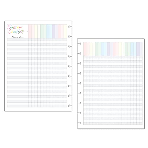 Classroom Checklist Color Refills for 9-Disc Classic Happy Planners, Classic Teacher Planner Inserts