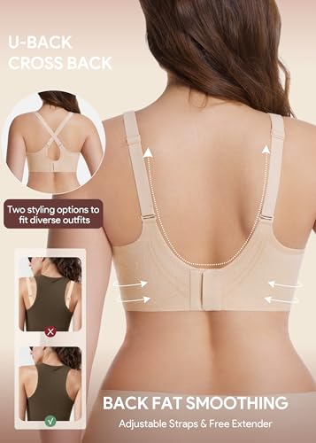 HBselect Nursing Bras for Breastfeeding 3 Pack Women Maternity Jelly Bras - color: 3pack(black/Grey Blue/Nude), size: X-Large